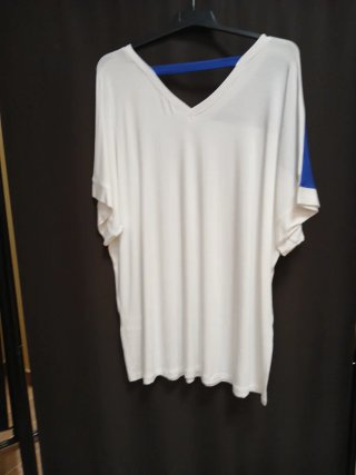 Camiseta Talla Grande XXL Azul y Blanca