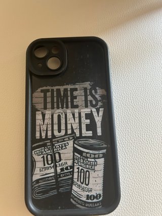 Funda iPhone Silicona Diseño Time is Money 14plus