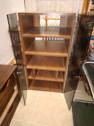 Mueble Hi-Fi / Vitrina Madera y Cristal