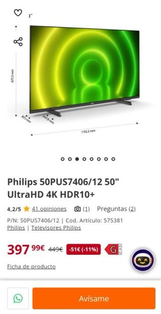 Televisor Philips 50 4K UltraHD