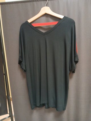Camiseta Talla Grande XXXL Negra y Roja