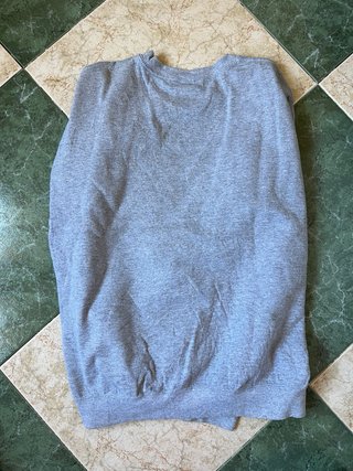 Sudadera Reebok Gris Logo Naranja
