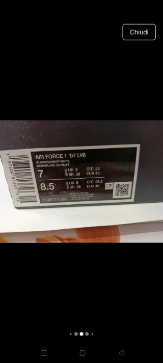 Nike Air Force 1 Scarpe Uomo Tg 40