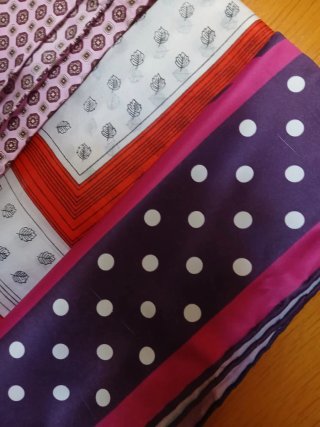 Conjunto 3 pañuelos foulard estampado.