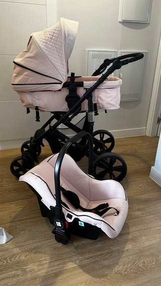 Cochecito Kikkaboo 3 en 1 Rosa Transformador