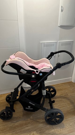 Cochecito Kikkaboo 3 en 1 Rosa Transformador