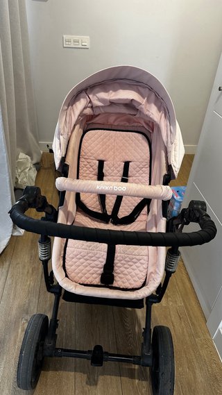 Cochecito Kikkaboo 3 en 1 Rosa Transformador