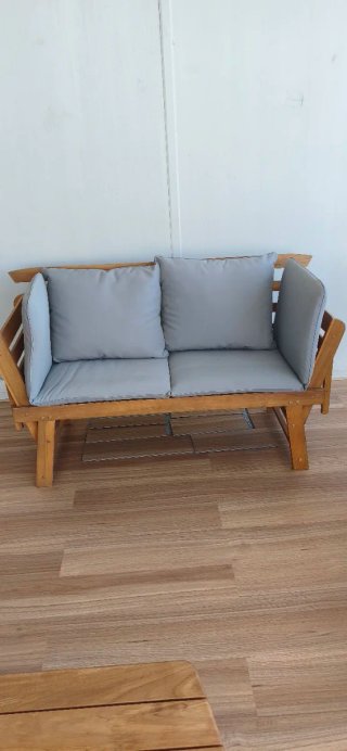 Conjunto Sofás Jardín/Terraza Madera Regulables