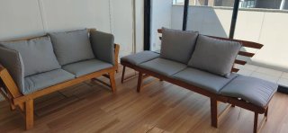Conjunto Sofás Jardín/Terraza Madera Regulables