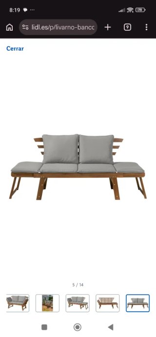 Conjunto Sofás Jardín/Terraza Madera Regulables