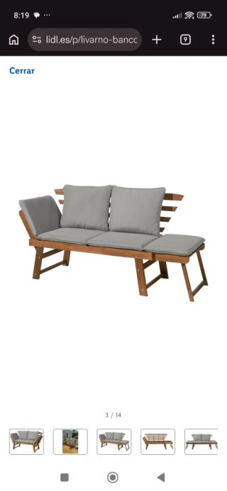 Conjunto Sofás Jardín/Terraza Madera Regulables