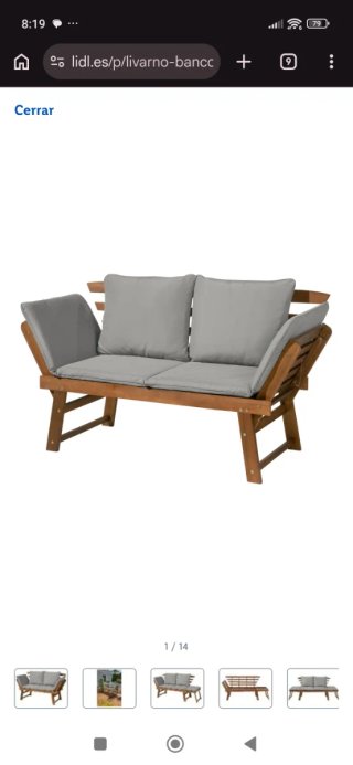 Conjunto Sofás Jardín/Terraza Madera Regulables