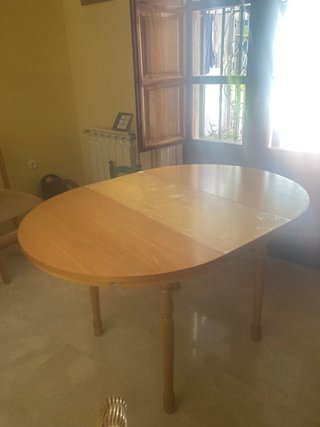 Mesa redonda extensible madera 90-120cm