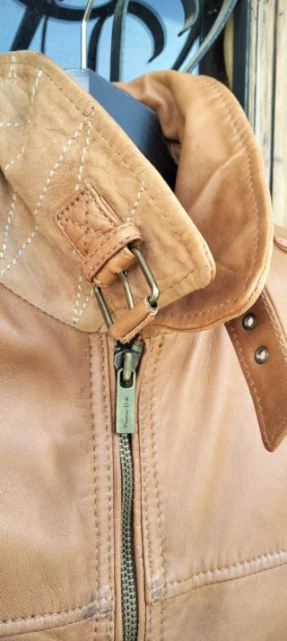 Cazadora Piel Massimo Dutti Marrón
