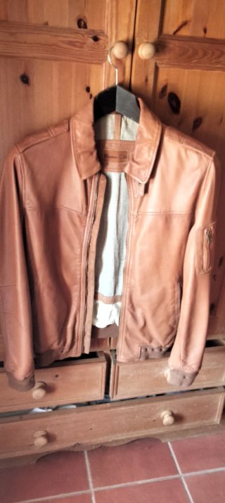 Cazadora Piel Massimo Dutti Marrón