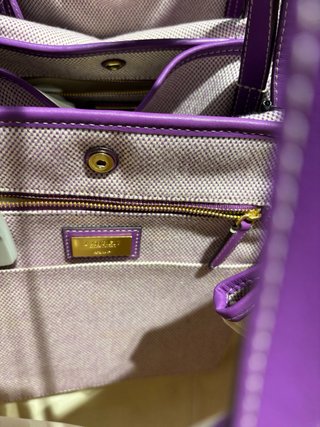 Bolso Tote Ralph Lauren Beige y Morado