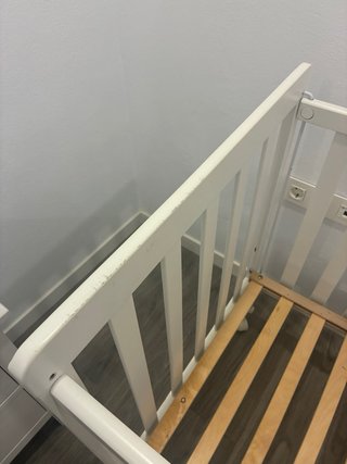 Cuna madera blanca 120x60 + colchón