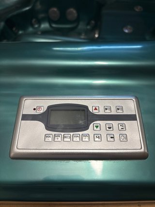 Jacuzzi interior verde y madera