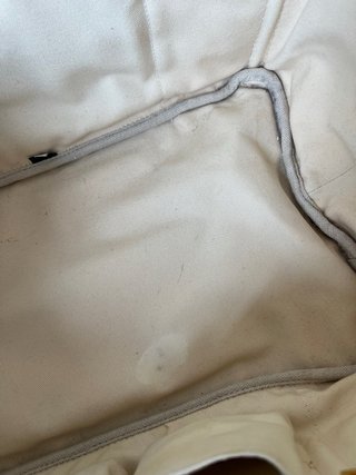 Borsa Prada Canapa in tela beige e marrone con stampa di paesaggio di campagna
