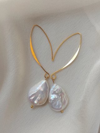 Pendientes Perla Barroca Dorados