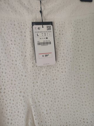 Pantalones blancos Zara Talla L