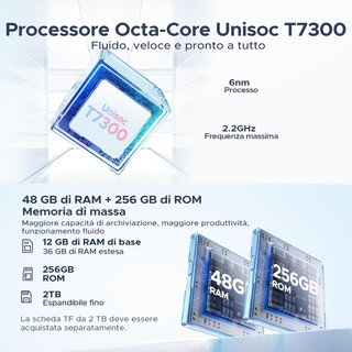 Tablet Android 16 12.2 48GB+256GB, WIFI Bluetooth
