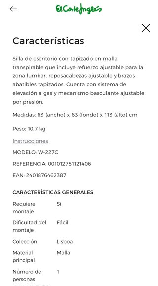 Silla de oficina ergonómica Lisboa