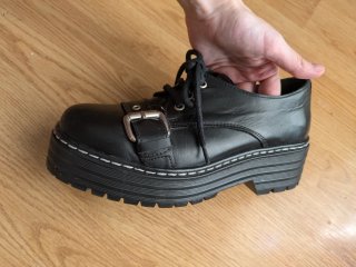 Zapatos plataforma hebilla negros