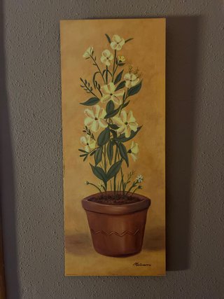 Cuadro de flores en maceta