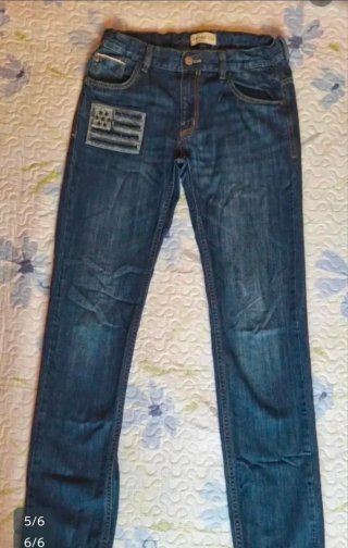 Pantalones niño azul y verde