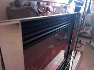 Chimenea de cristal plateado