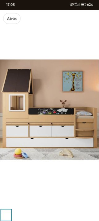 Cama infantil con cama nido y escritorio
