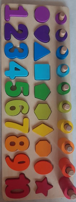 Juego madera números y formas