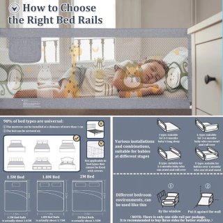 Barrera Cama Niños Portátil