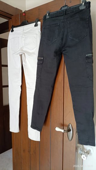 Pantalones ONLY beige y PULL&BEAR negro