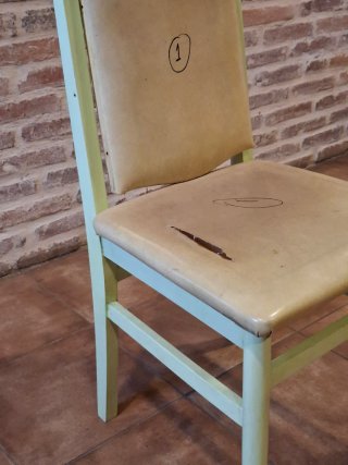 Pareja Sillas Antiguas Restauradas Madera
