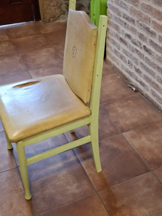 Pareja Sillas Antiguas Restauradas Madera