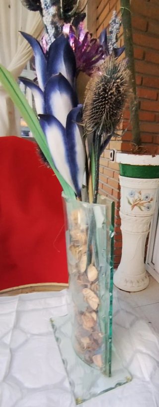 Centro de mesa decorativo de vidrio