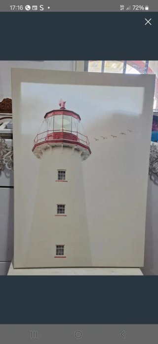 Cuadro Faro Rojo y Blanco