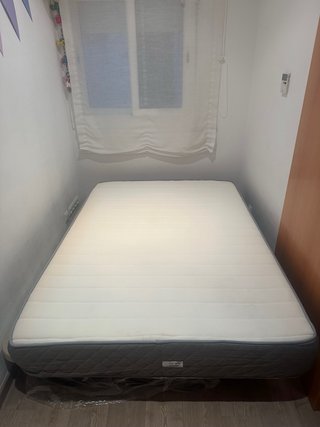 Pack Cama 135x190: Colchón + Base Tapizada