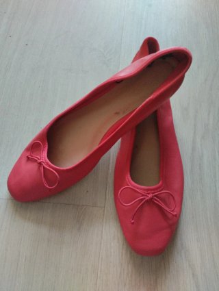 ManoletinasBailarinas rojas polipiel con regalo!
