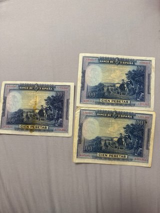 3 Billetes 100 Pesetas 1928 Cervantes