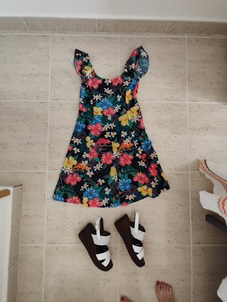 Vestido estampado flores talla L