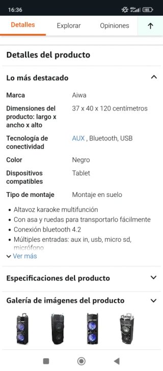 Altavoz Aiwa KBTUS-900 con 2 micrófonos