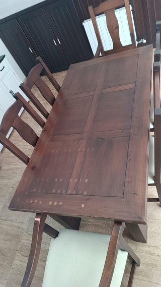 Conjunto mesa y sillas comedor madera