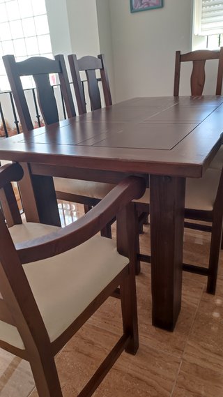 Conjunto mesa y sillas comedor madera