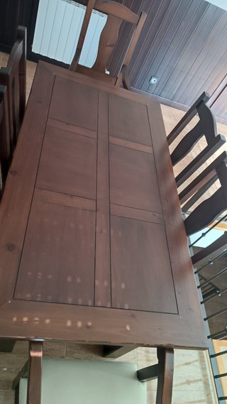 Conjunto mesa y sillas comedor madera