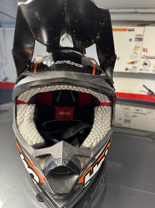 Casco Hebo Motocross Infantil Naranja Blanco