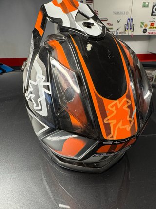 Casco Hebo Motocross Infantil Naranja Blanco