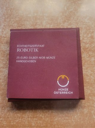 Moneda 25€ Austria 2011 Robotik Niobio Plata